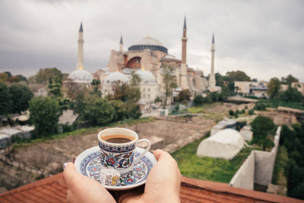 istock Turkey coffee on Hagia Sophia bacground 1094344242