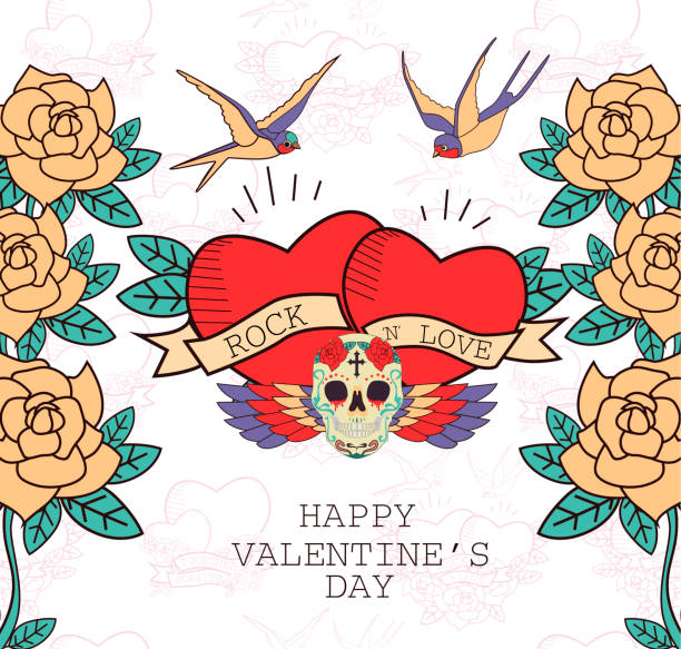 Silhouette Of The Heart Shaped Rose Tattoo Illustrations, Royalty-Free  Vector Graphics & Clip Art - iStock
