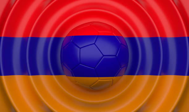 istock Armenia, soccer ball on a wavy background 1094348194