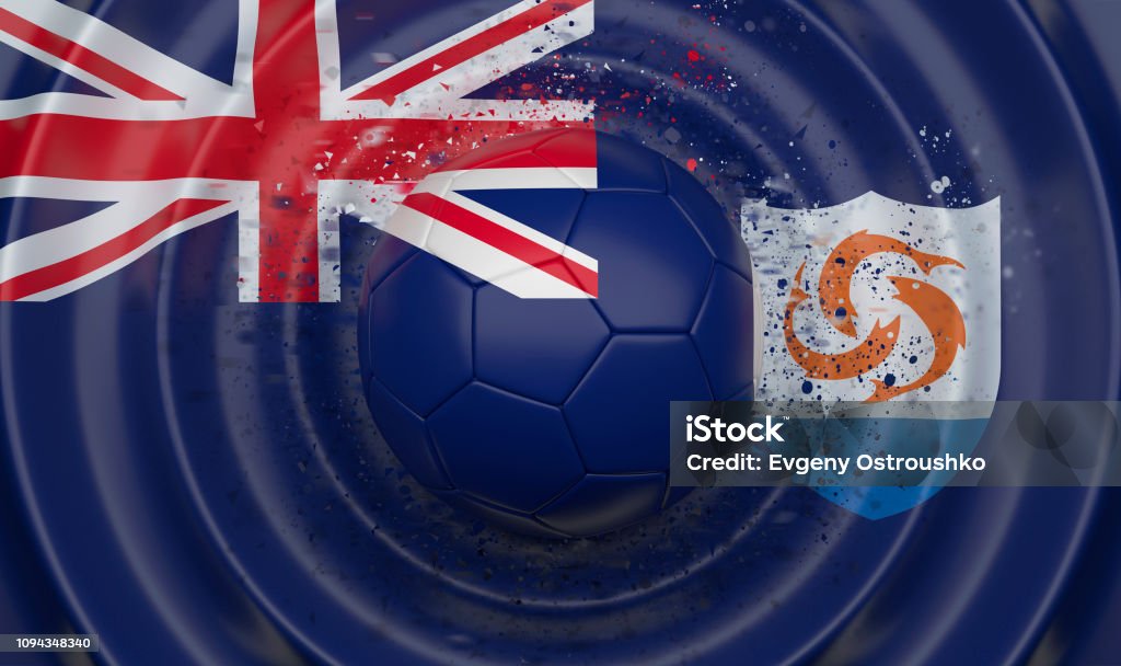 Anguilla Soccer Ball On A Wavy Background Stock Photo Download Image