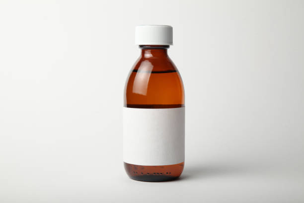 istock Medical glass bottle mockup. Template, empty label 1094348940