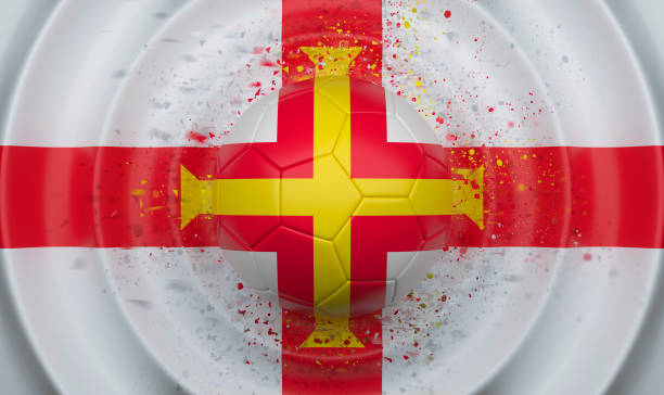 istock Guernsey, soccer ball on a wavy background 1094350530