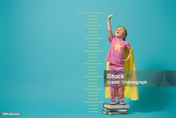 Child Playing Superhero Stock Photo - Download Image Now - Child, Growth, Tall - High