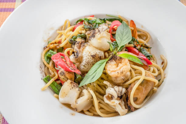 istock Spicy Spaghetti with Seafood 1094354402