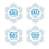 istock Winter sale, snowflake frames with text 1094355780