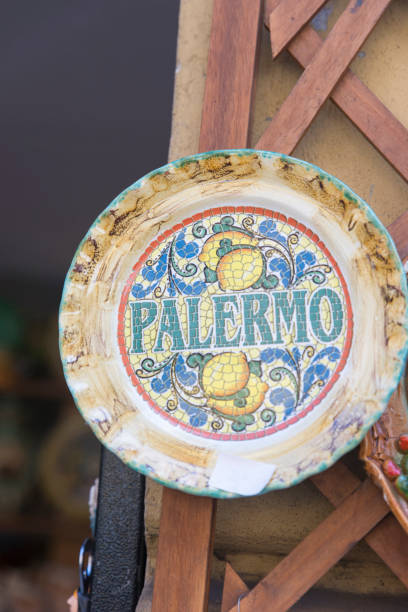 Colorful painted ceramic plates for sale in the core of the Cordoba old town