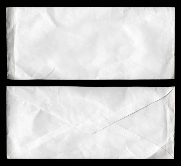 vorder- und rückseite des alten leeren weißen umschlag - old envelope stock-fotos und bilder