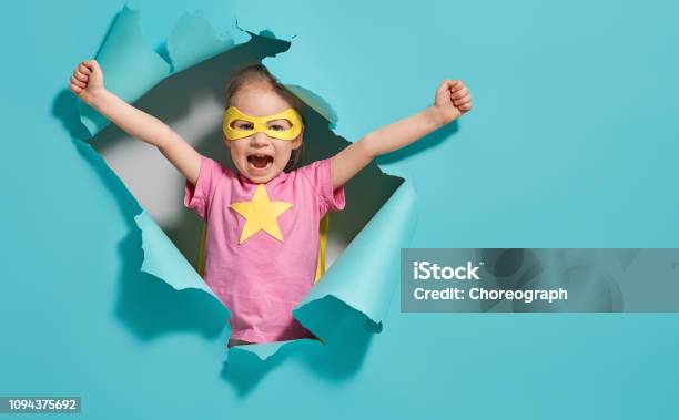 Child Playing Superhero Stock Photo - Download Image Now - Child, Superhero, Fun