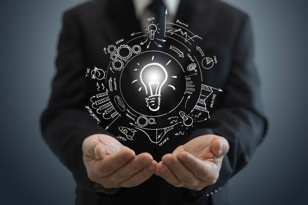 istock Businessman creative bright idea innovation business brainstorming 1094378544