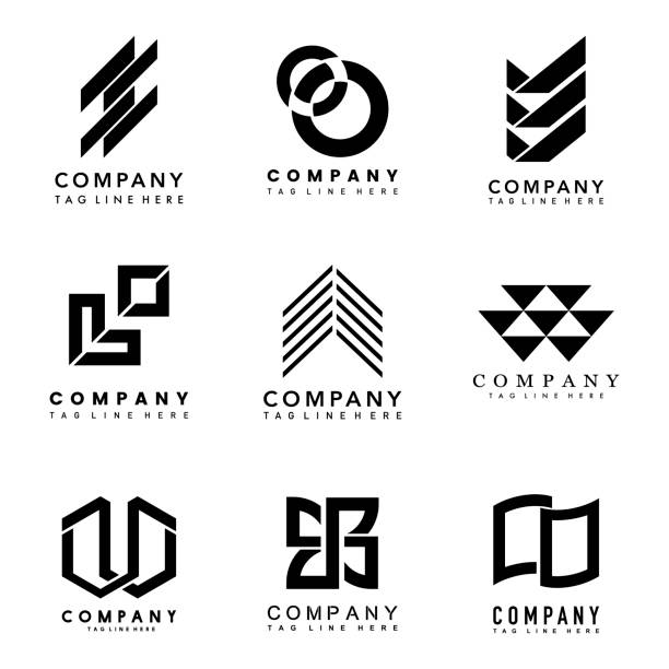 Set of company logo design ideas vector Set of company logo design ideas vector corporate business stock illustrations