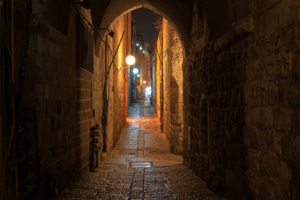 istock Night street in the Jerusalem 1094388570