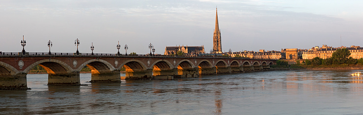 Pont de Pierre Bridge over Gironde River Bordeaux, France