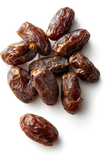 Nuts: Dates Isolated on White Background