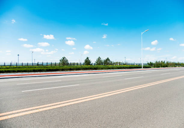 istock Side view of road 1094395188