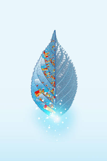 Global warming begins with carbon dioxideThe plant's ecosystem is destroyed, and the leaf withers.