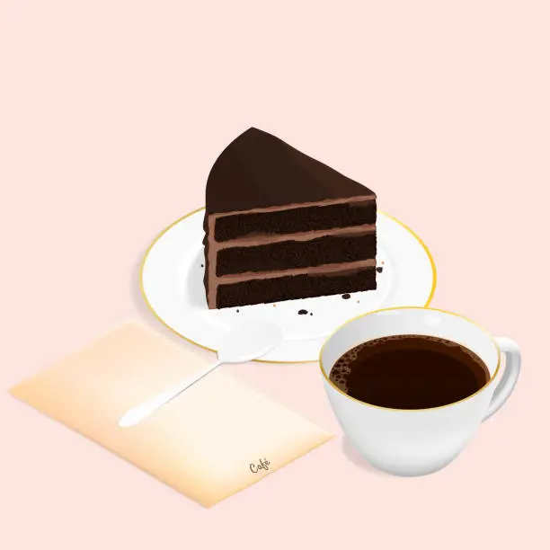 Vector illustration of cake and coffee,cafe cake chocolate vector