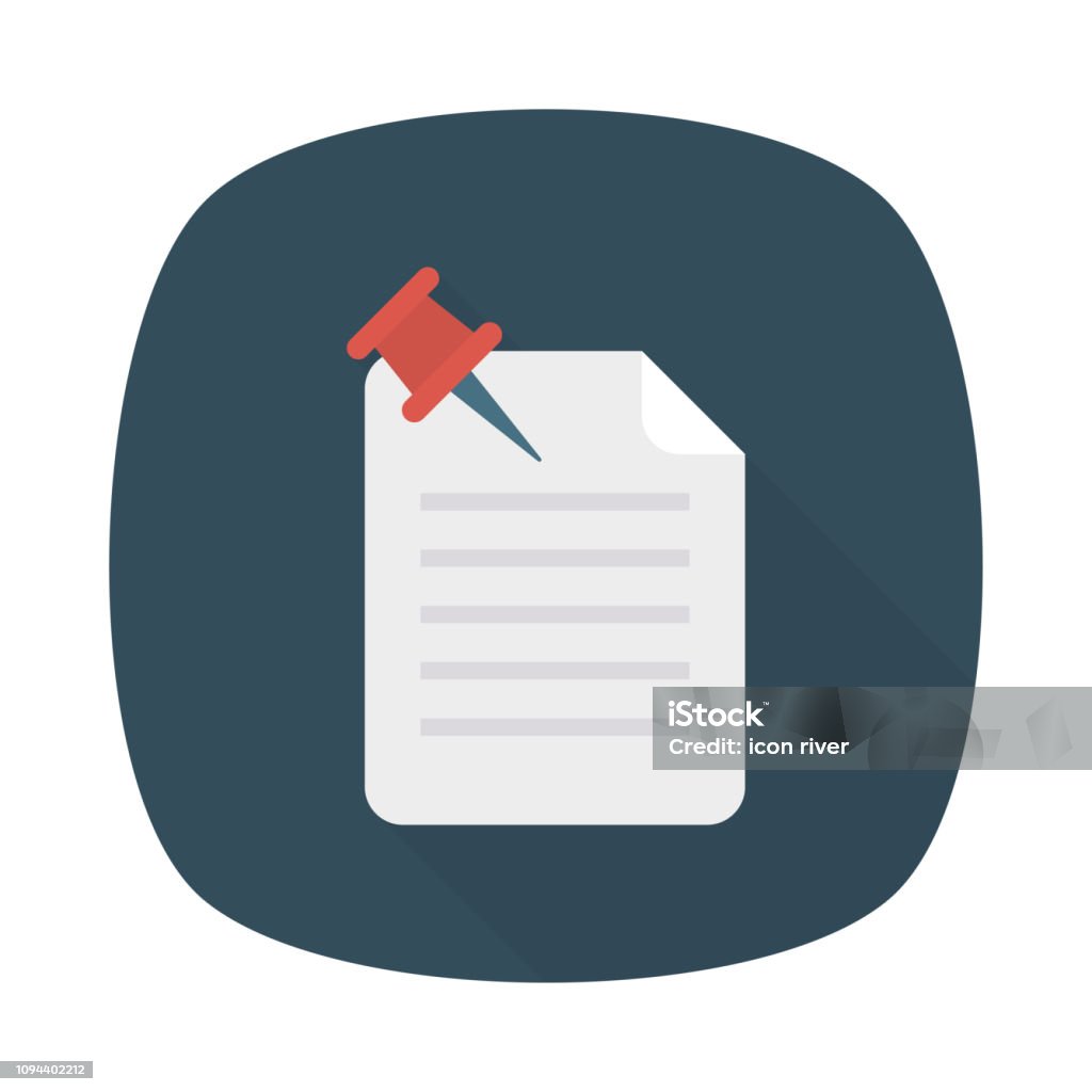 File Attach Pin Pin Pushpin File Stock Illustration - Download Image Now - Attached ...