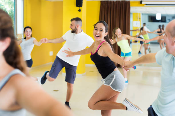 istock Young men and women dancing swing 1094411076