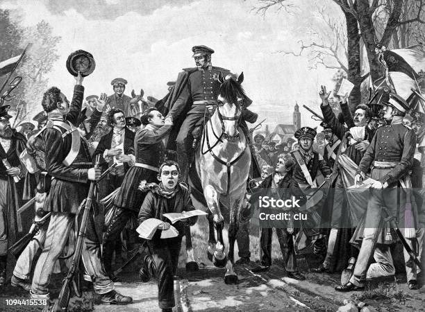 The Establishment Of The East Prussian Landwehr For The Liberation Of Napoleon 1813 Stock Illustration - Download Image Now