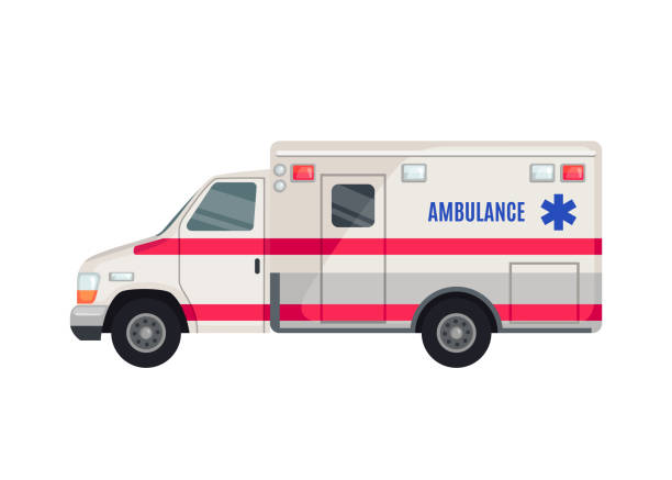 istock Ambulance Car icon in flat style isolated on white background. 1094418692