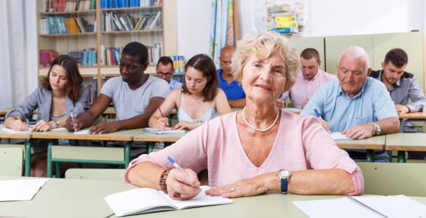 istock Mature woman take a written exam 1094419458