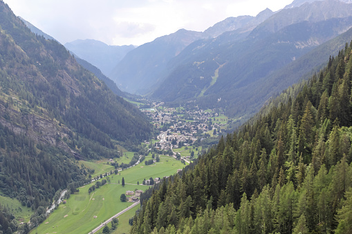 Panoramic view of the Gressoney valley near Monte Rosa