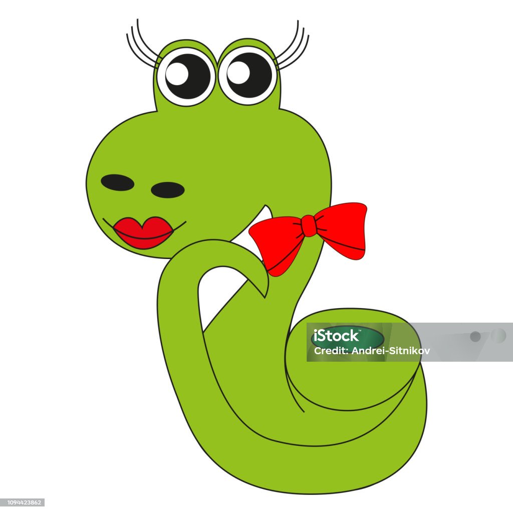 Ilustración de Verde Serpiente De Dibujos Animados Lindo y más Vectores  Libres de Derechos de Animal - Animal, Animal hembra, Animal joven - iStock