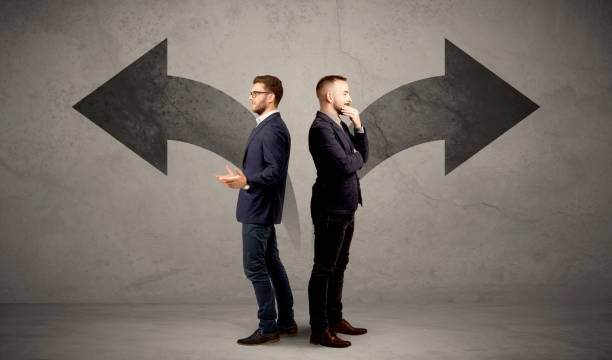 istock Businessman with two choices 1094423886