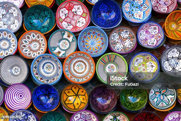 Moroccan ceramic plates and bowls