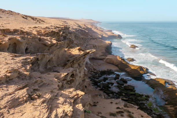 istock Atlantic coast waves are crashing into rocky cliffs near Agadir, Morocco 1094424310