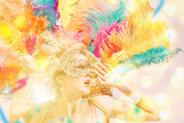istock Beautiful young woman in carnival mask 1094430138