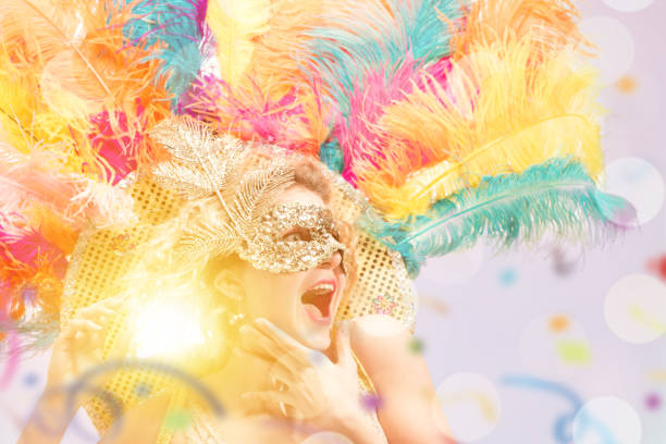 istock Beautiful young woman in carnival mask 1094430192