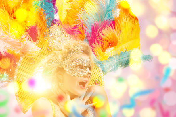 istock Beautiful young woman in carnival mask 1094430218