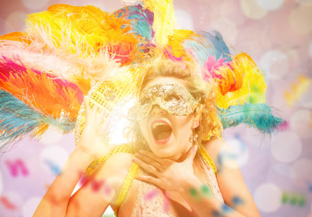 istock Beautiful young woman in carnival mask 1094430224