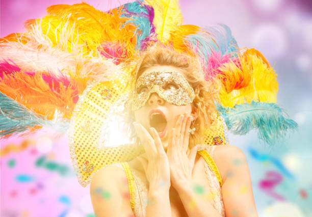 istock Beautiful young woman in carnival mask 1094430246