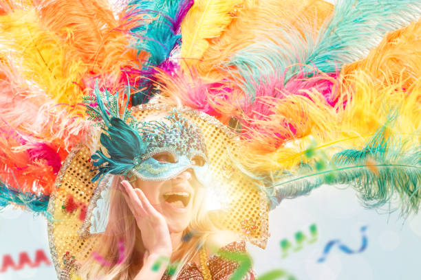 istock Beautiful young woman in carnival mask 1094430252