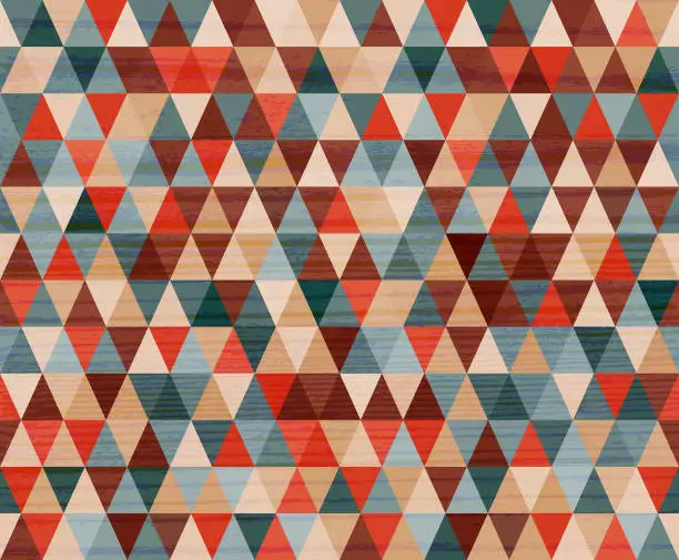 Vector illustration of seamless  rhomb wood textured  pattern