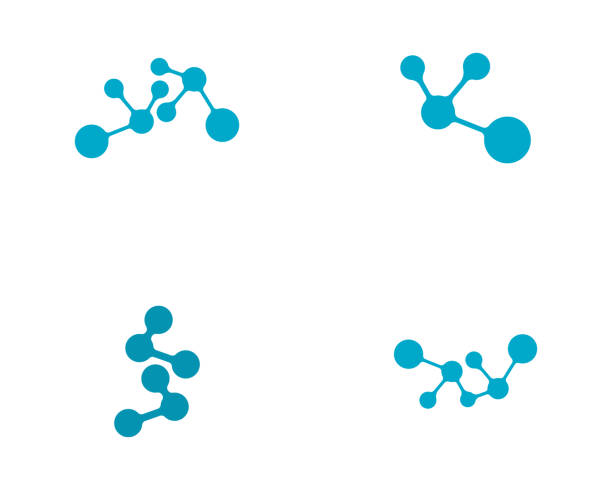 illustrazioni stock, clip art, cartoni animati e icone di tendenza di design dell'illustrazione vettoriale della molecola - molecular structure illustrations