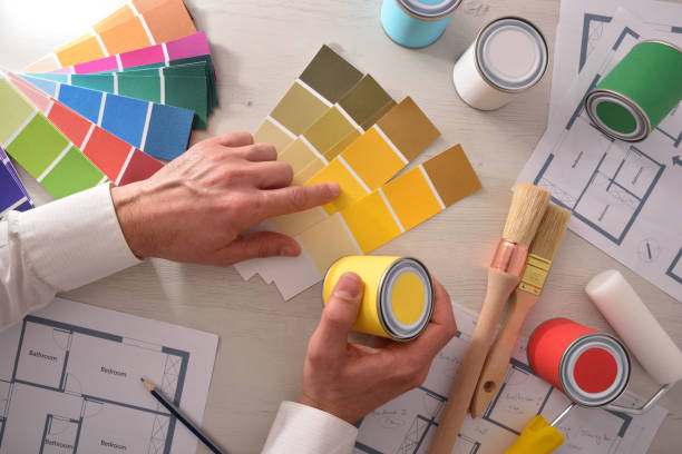 istock Decorator choosing a color for interior housing project top 1094442522