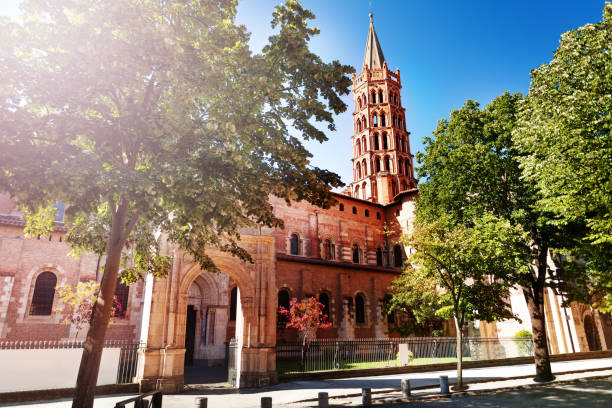 Basilica of Saint-Sernin in Toulouse, France stock photo