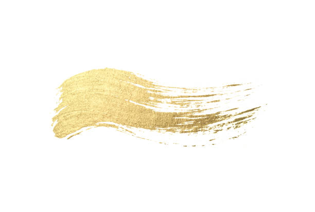 istock Abstract golden watercolor stain on white background 1094448400