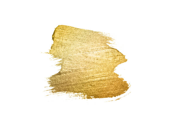istock Abstract golden watercolor stain on white background 1094448466