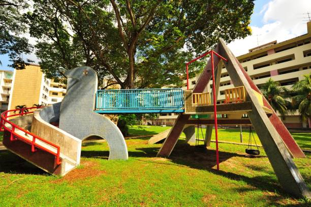 Dove Playground at Dakota Estate, Singapore stock photo