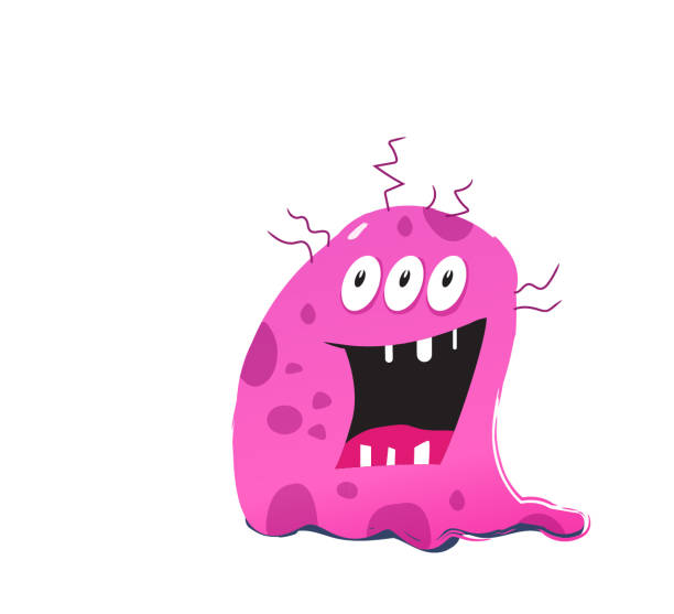 счастливый милый розовый чужеродные существо действительно счастливы - ian stock illustrations