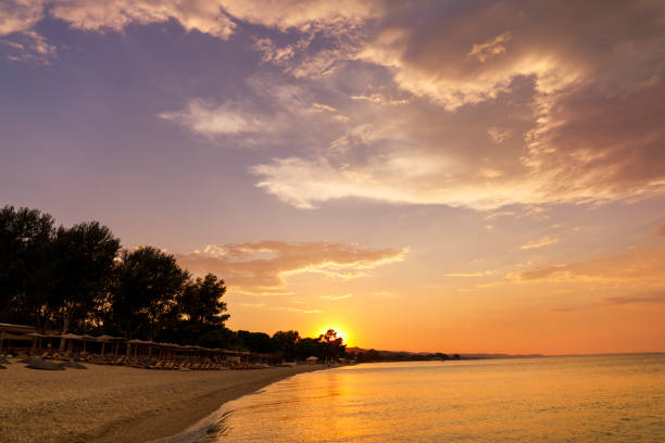 istock Beautiful Greek beach at sunset 1094461712