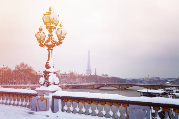 istock Pont Alexandre III, Eiffel Tower with snow, Paris 1094461722