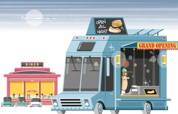 Vector illustration of Food truck