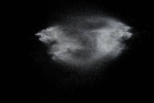 istock White talcum powder explosion on black background. White dust splashing. 1094469056