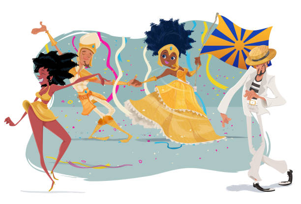 ilustraciones, imágenes clip art, dibujos animados e iconos de stock de el carnaval - samba dancing