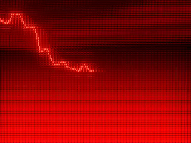 istock Red Graph moving down on chart as recession or financial crisis 3d animation 1094476552